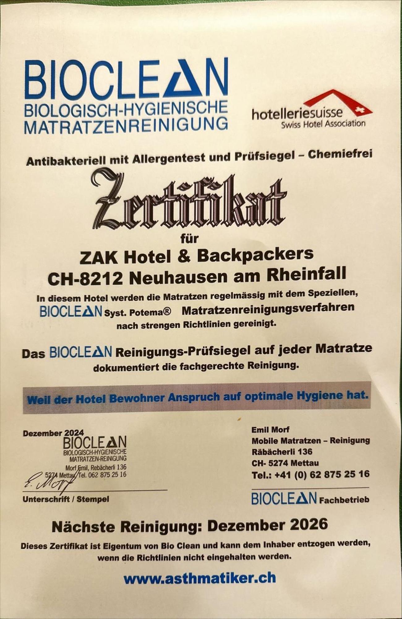 Zak Neuhausen Vandrarhem Neuhausen Am Rheinfall Exteriör bild